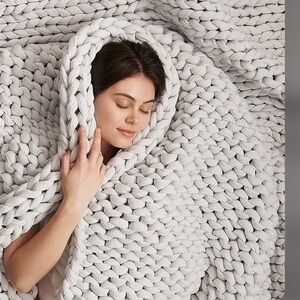 BEARABY  Cotton Napper Weighted Knit Blanket New 15 LB